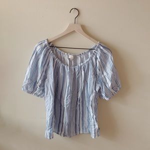 blue and white striped loft top